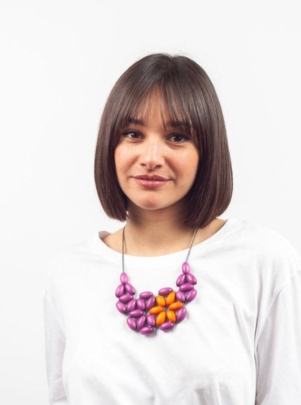 Collana legno Mila - fucsia - Bijondo