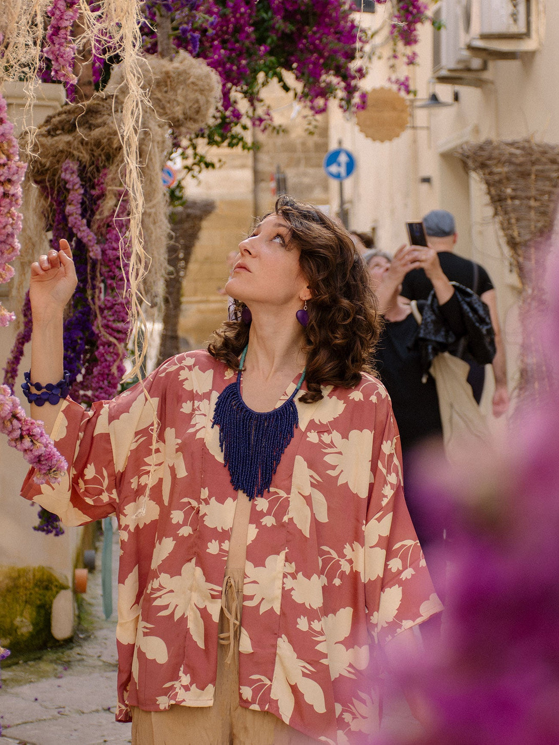 Collana legno Millie-viola-Bijondo