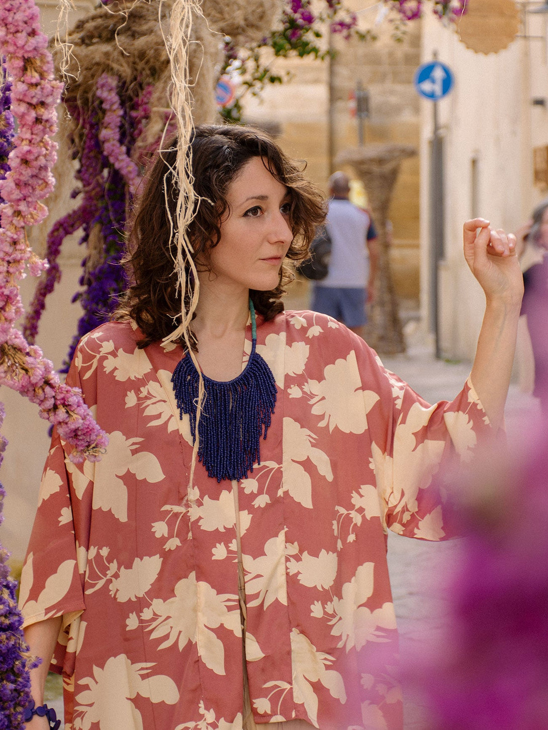 Collana legno Millie-viola-Bijondo