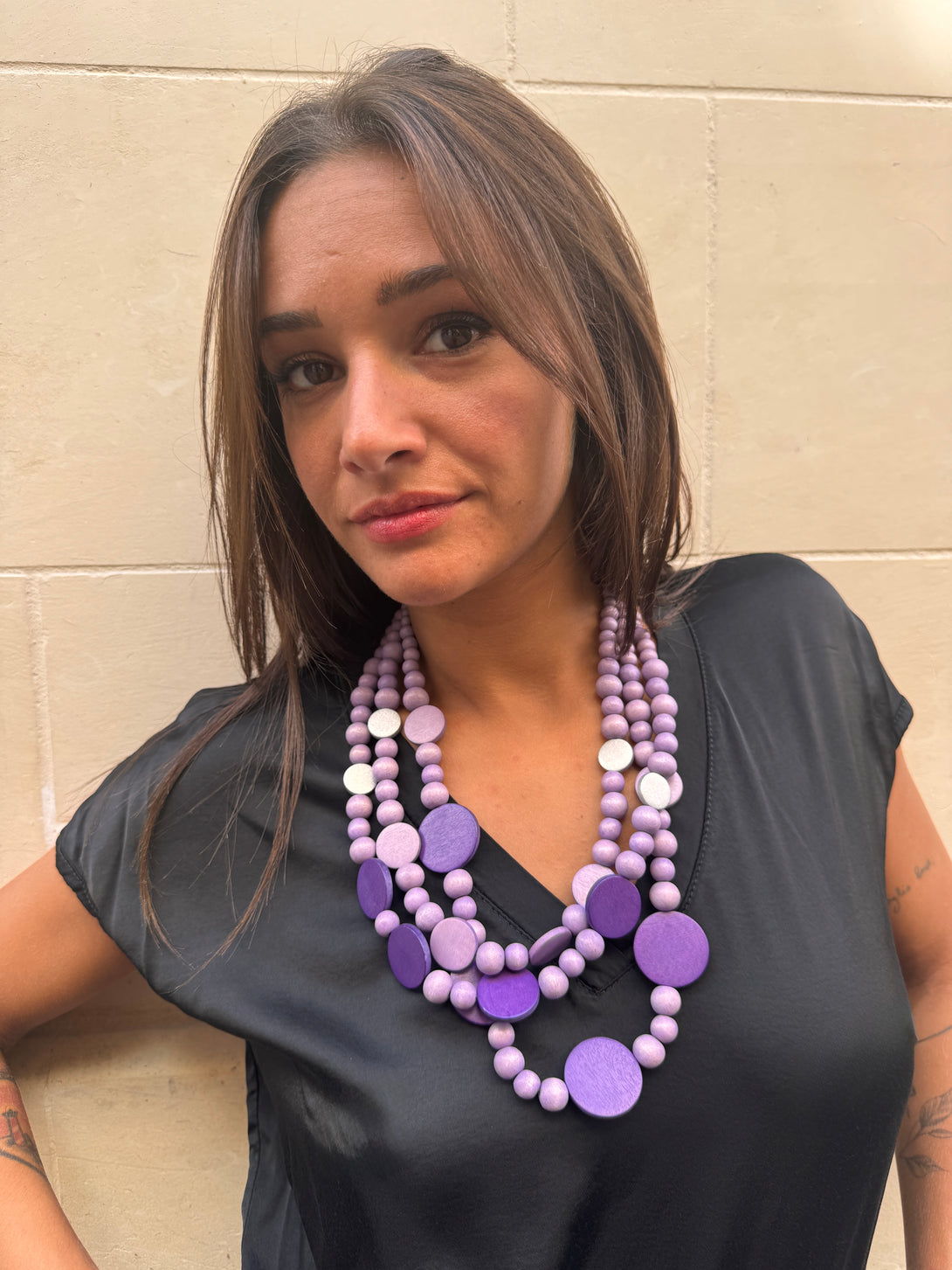 Collana legno Nora Big metallic-collana-EW-Lilla-Bijondo