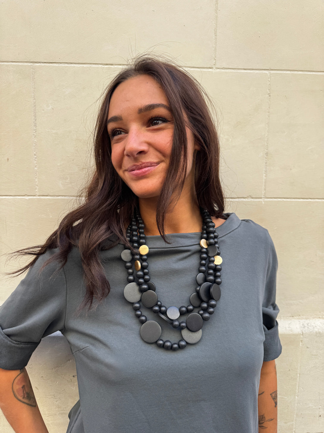 Collana legno Nora Big metallic-collana-EW-Nero-Bijondo