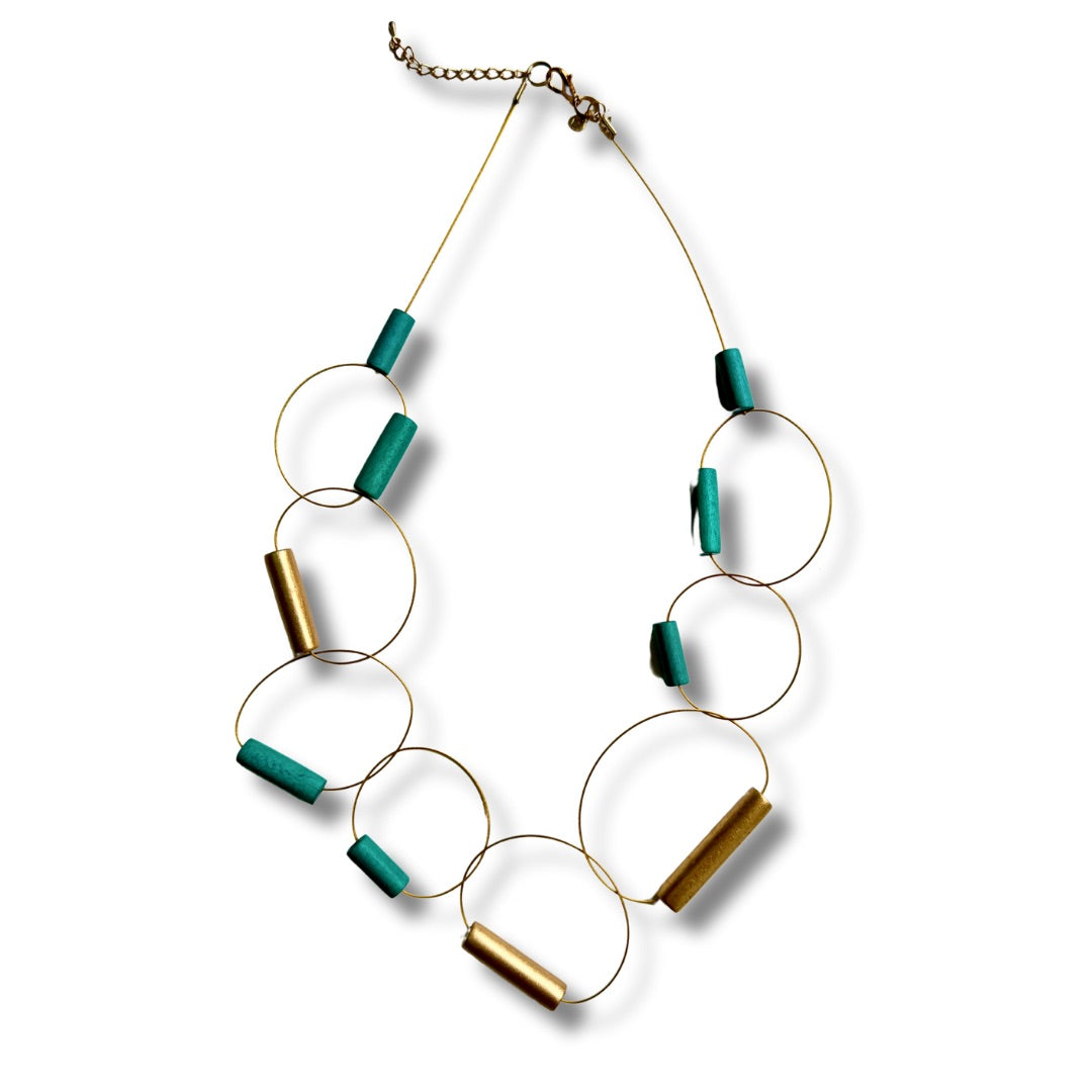 Collana legno Orbita-collana-EW-Smeraldo-Bijondo