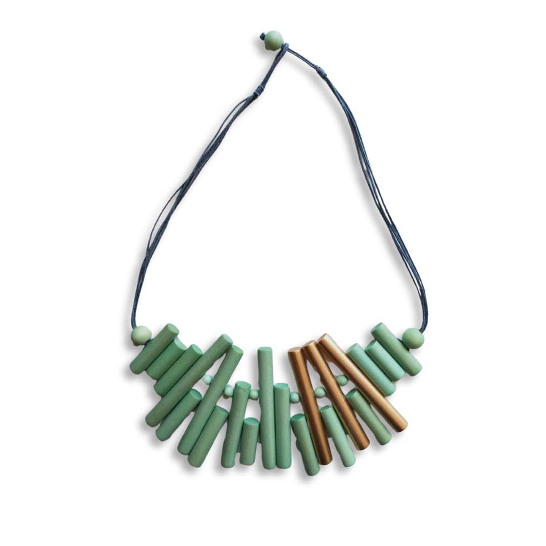 Collana legno Penelope metallic-Collana-EW-verde-Bijondo