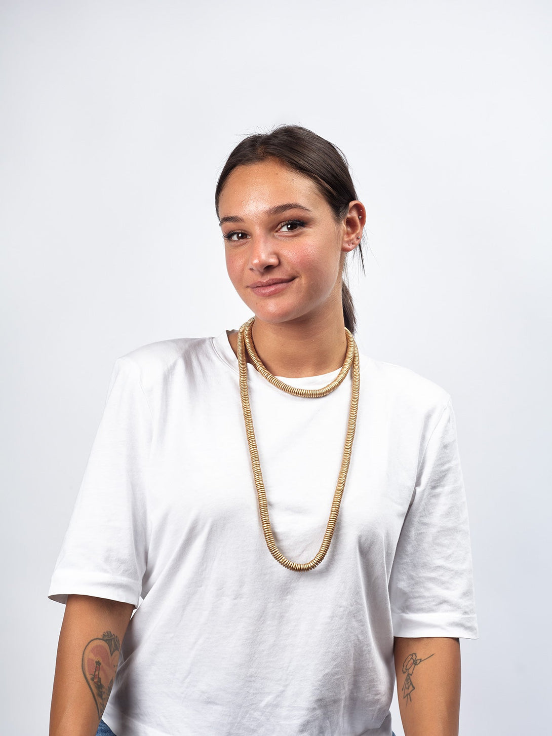 Collana legno Rory metallic lunga-oro-Bijondo