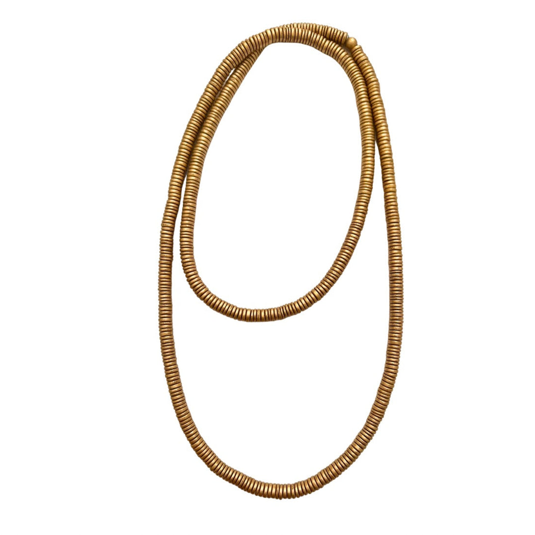 Collana legno Rory metallic lunga-oro-Bijondo