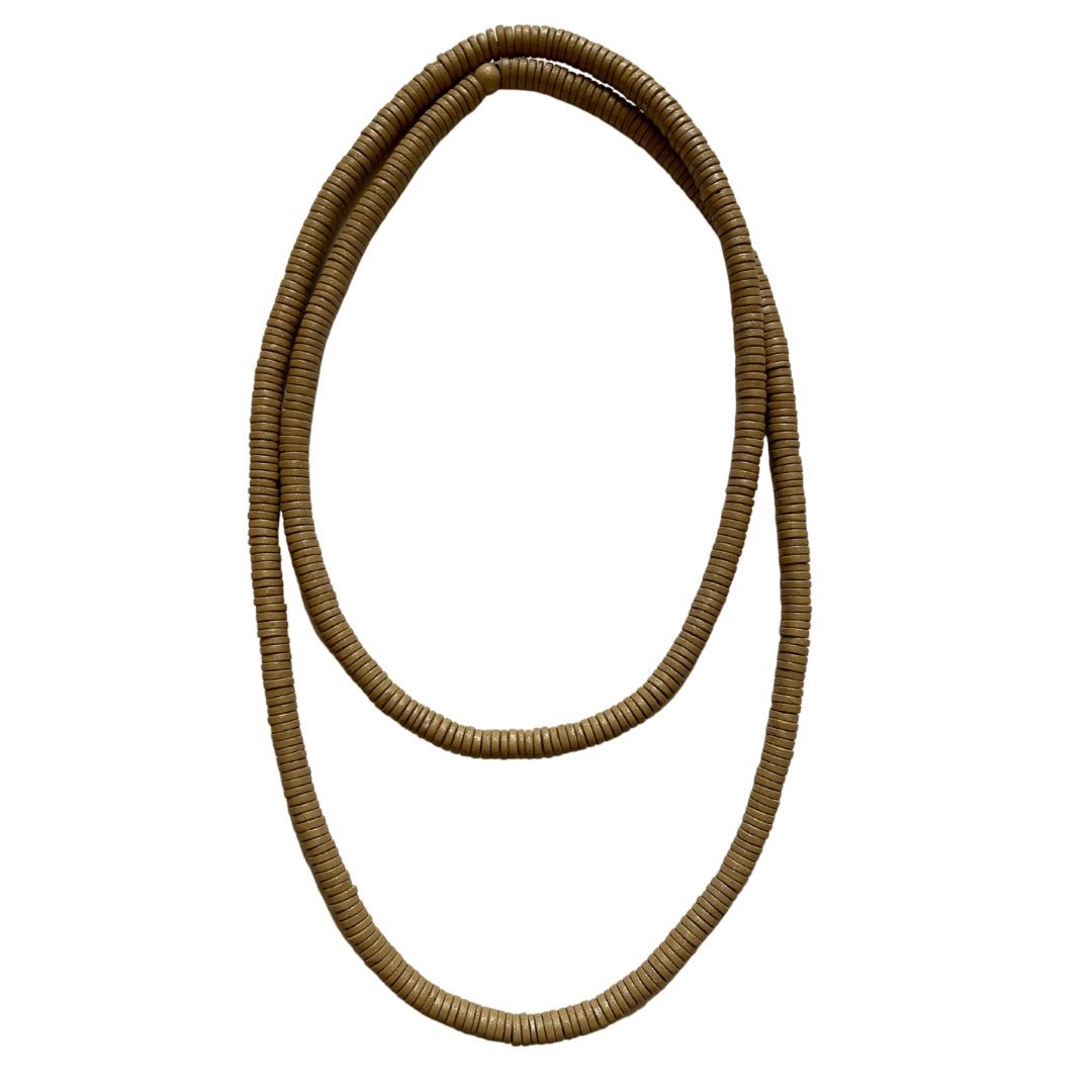 Collana legno Rory metallic lunga - perlato - Bijondo