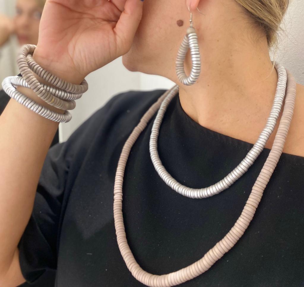 Collana legno Rory metallic mix-fucsia-Bijondo