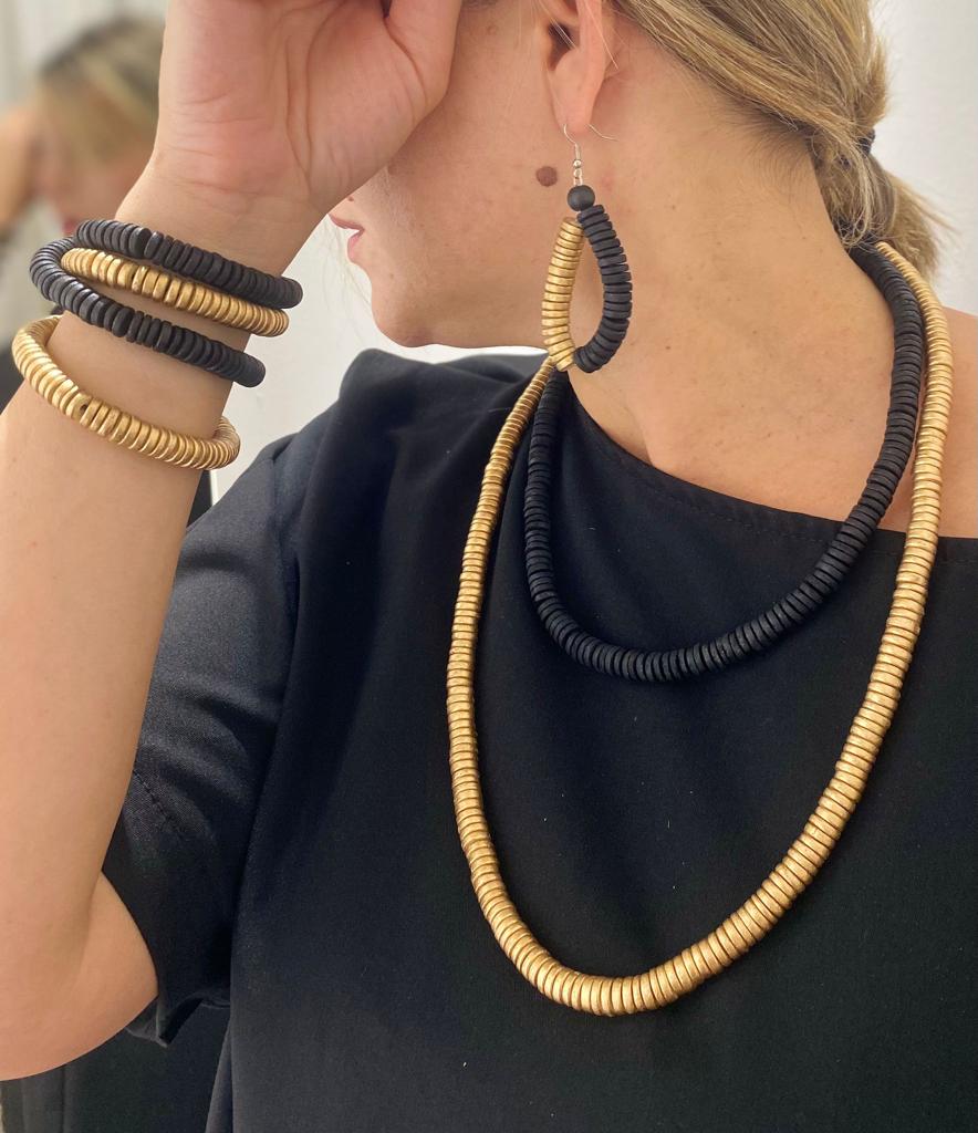 Collana legno Rory metallic mix-fucsia-Bijondo