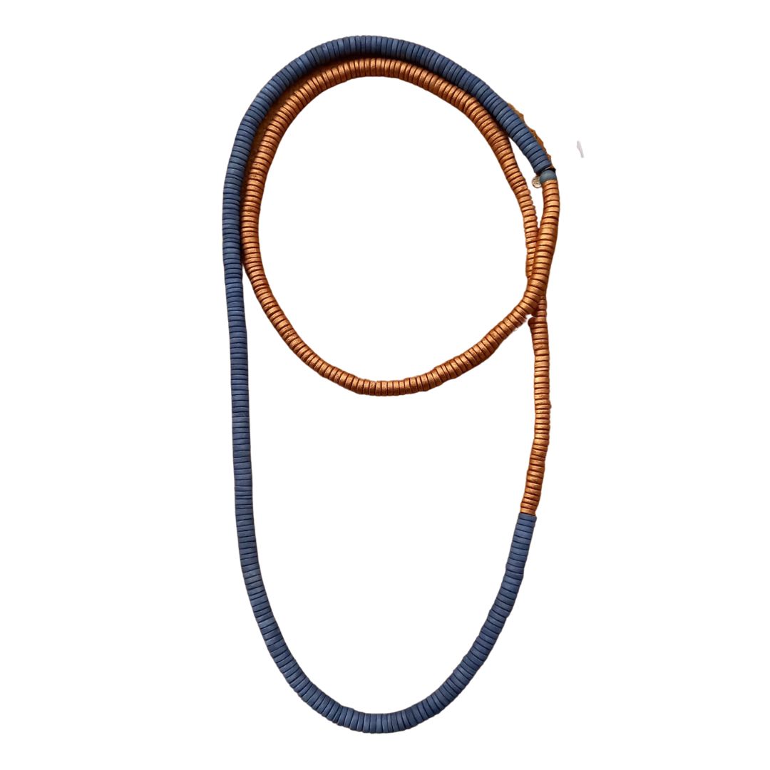Collana legno Rory metallic mix-blu cielo-Bijondo