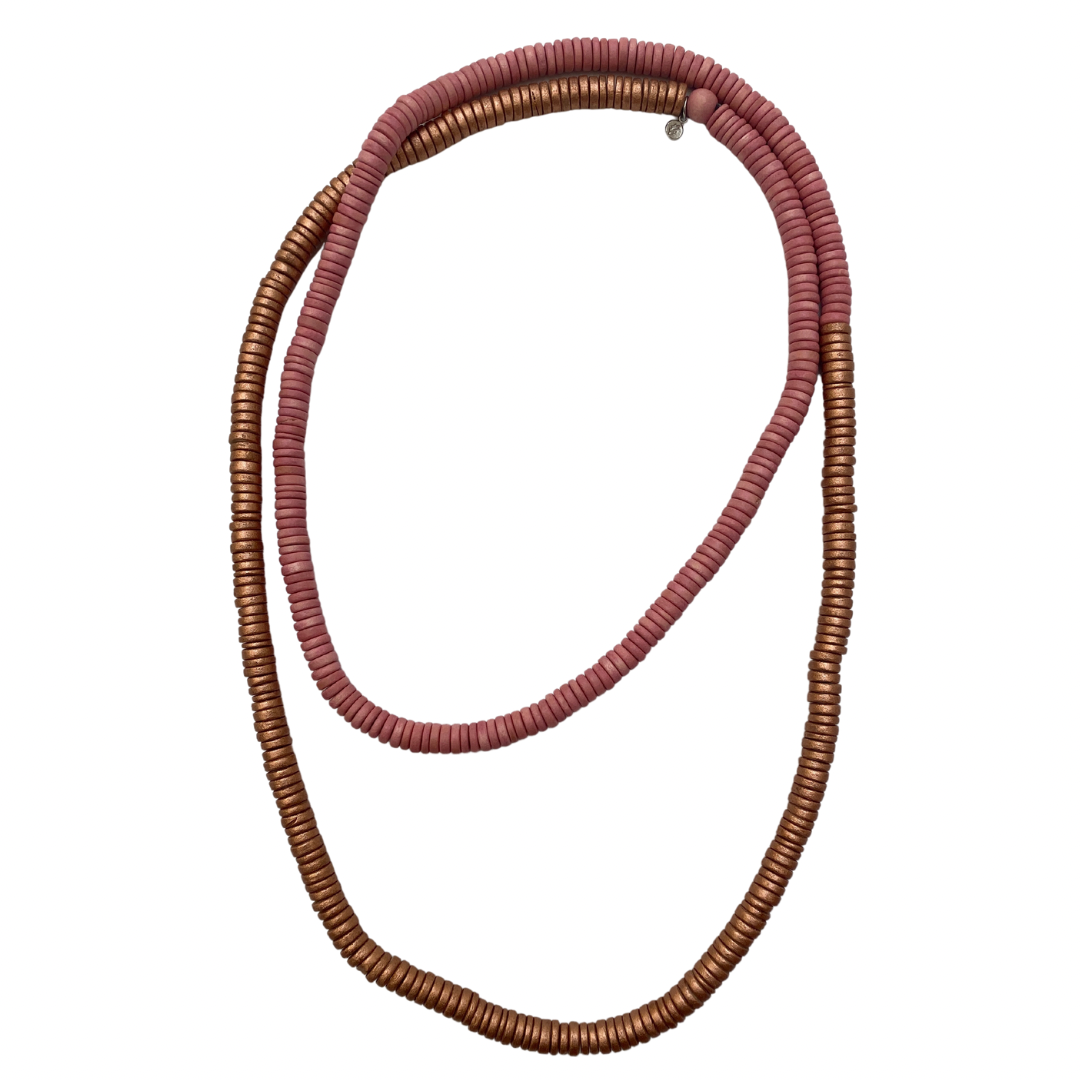 Collana legno Rory metallic mix-cipria-Bijondo