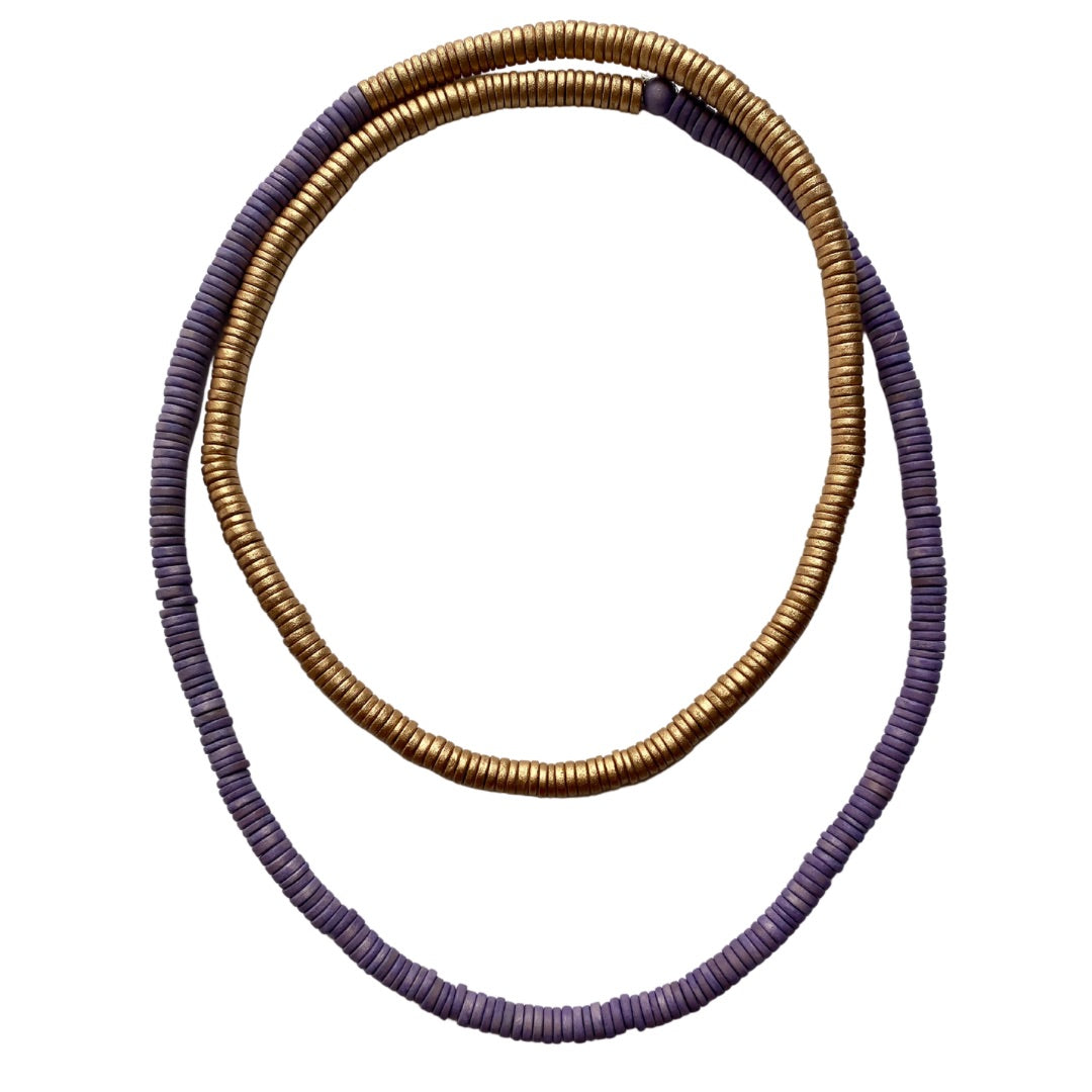 Collana legno Rory metallic mix-lilla-Bijondo