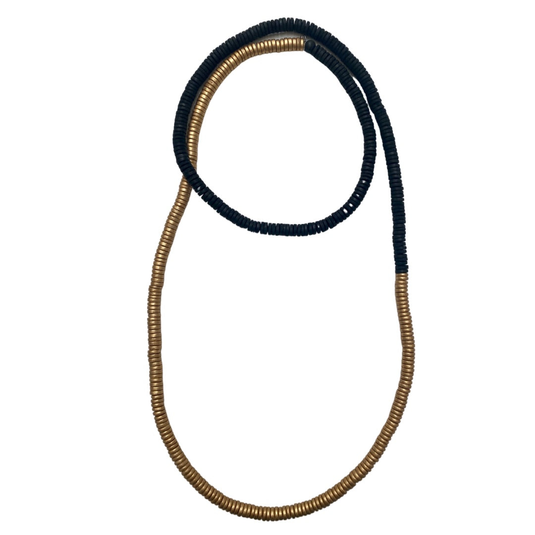 Collana legno Rory metallic mix-nero-Bijondo