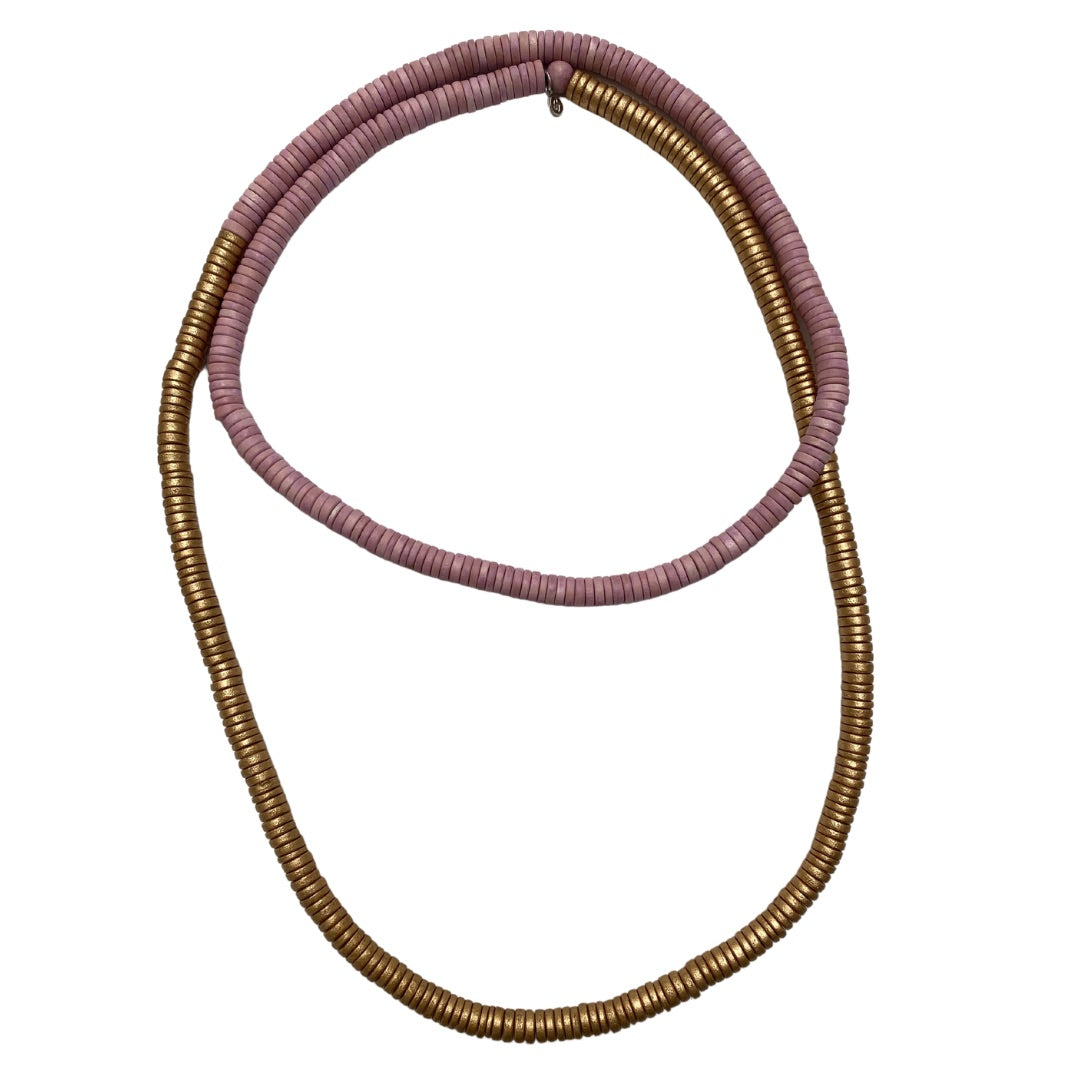 Collana legno Rory metallic mix-rosa quarzo-Bijondo