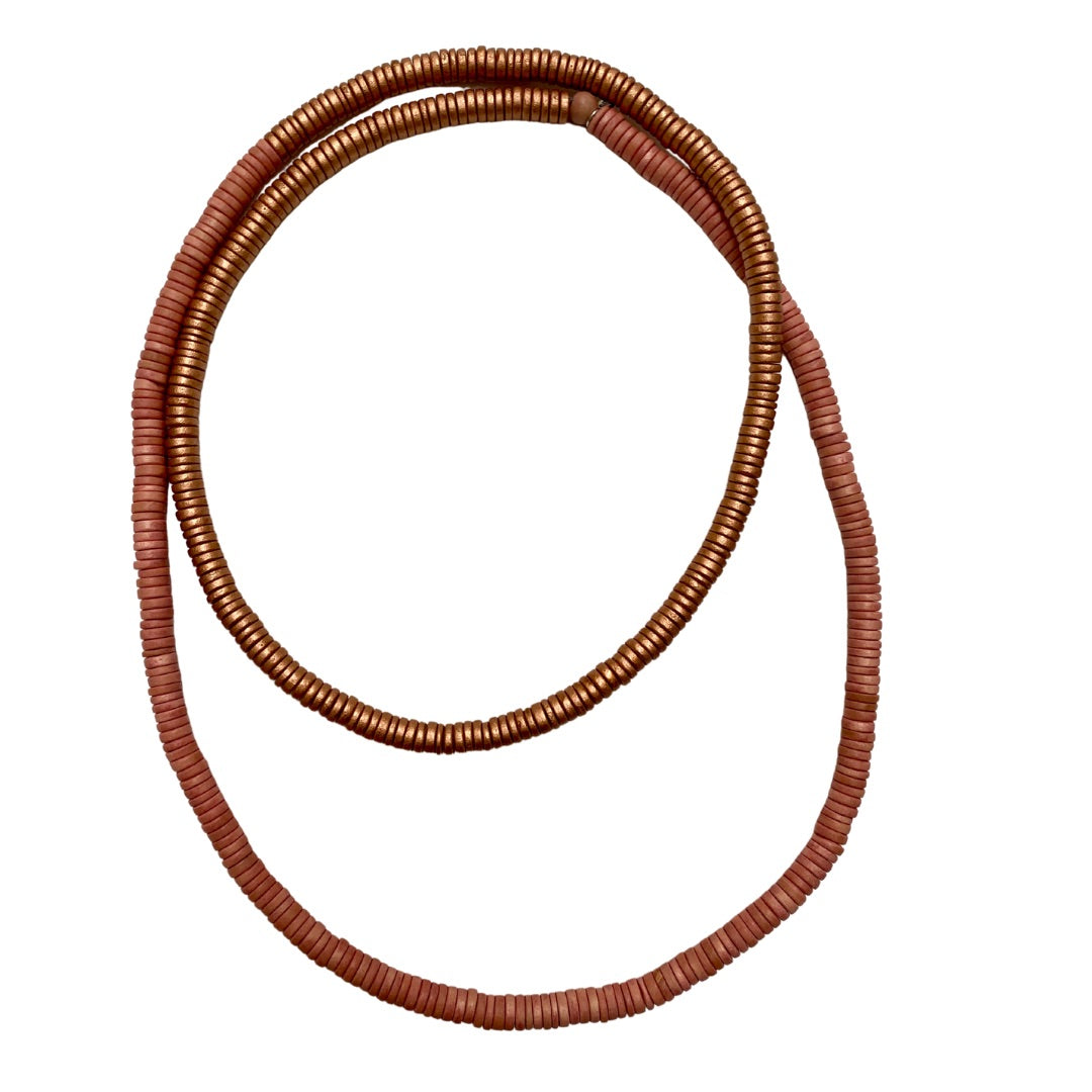 Collana legno Rory metallic mix-salmone-Bijondo
