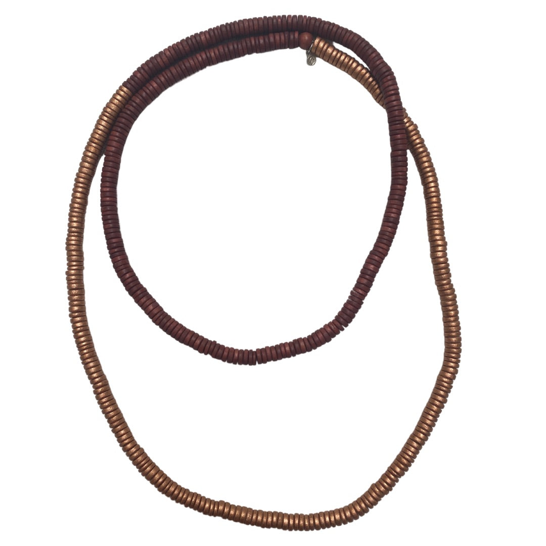 Collana legno Rory metallic mix-terra-Bijondo