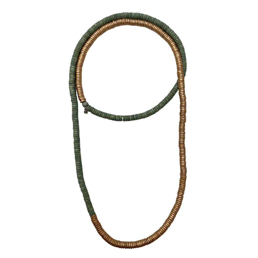 Collana legno Rory metallic mix-verde-Bijondo