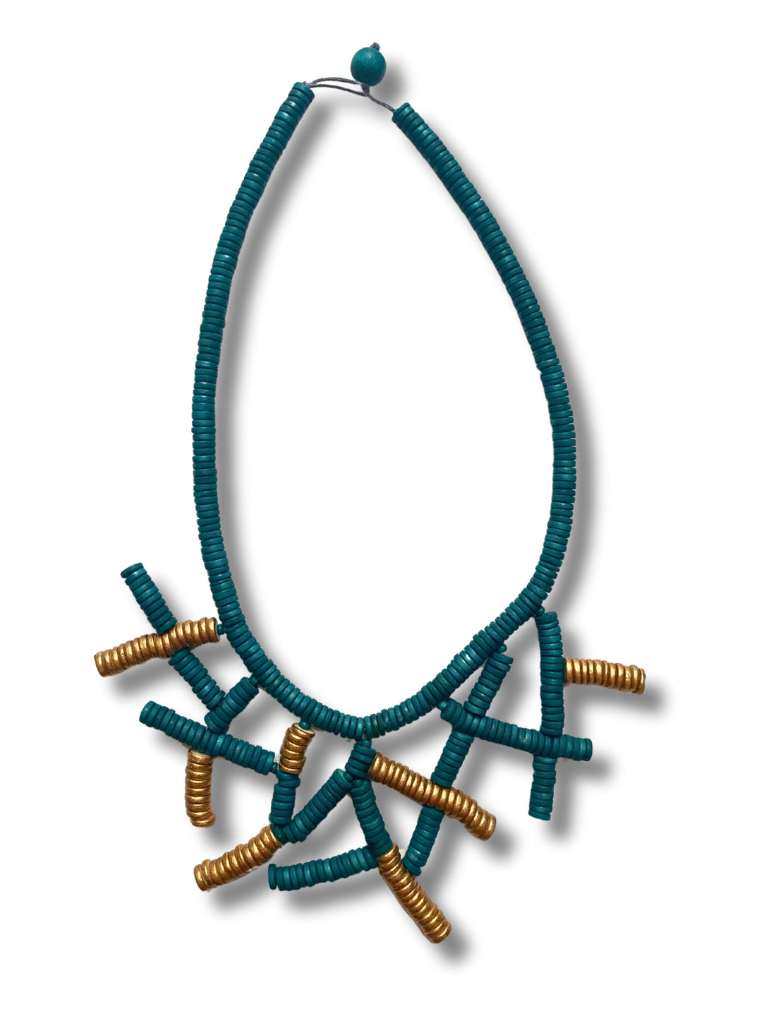 Collana legno Rosie-collana-EW-petrolio-Bijondo