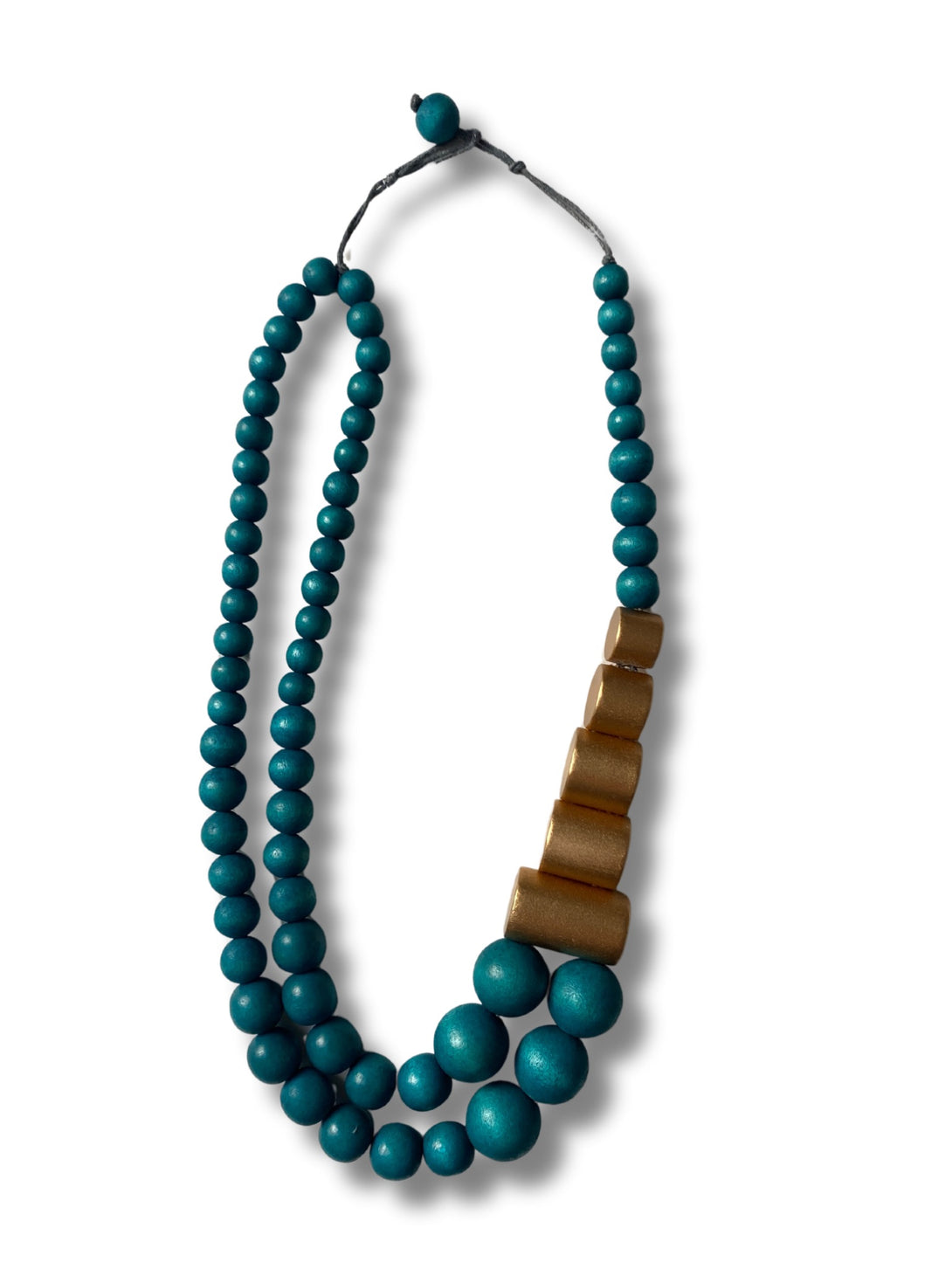 Collana legno Solène metallic-collana-EW-Petrolio-Bijondo