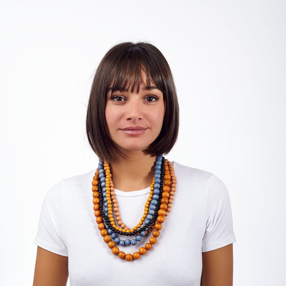 Collana corta legno Sololaki - bianco - Bijondo