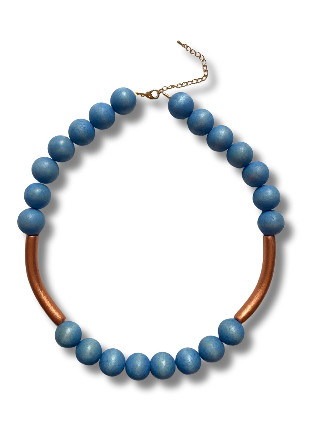 Collana legno Sonja metallic-Collana-EW-celeste-Bijondo