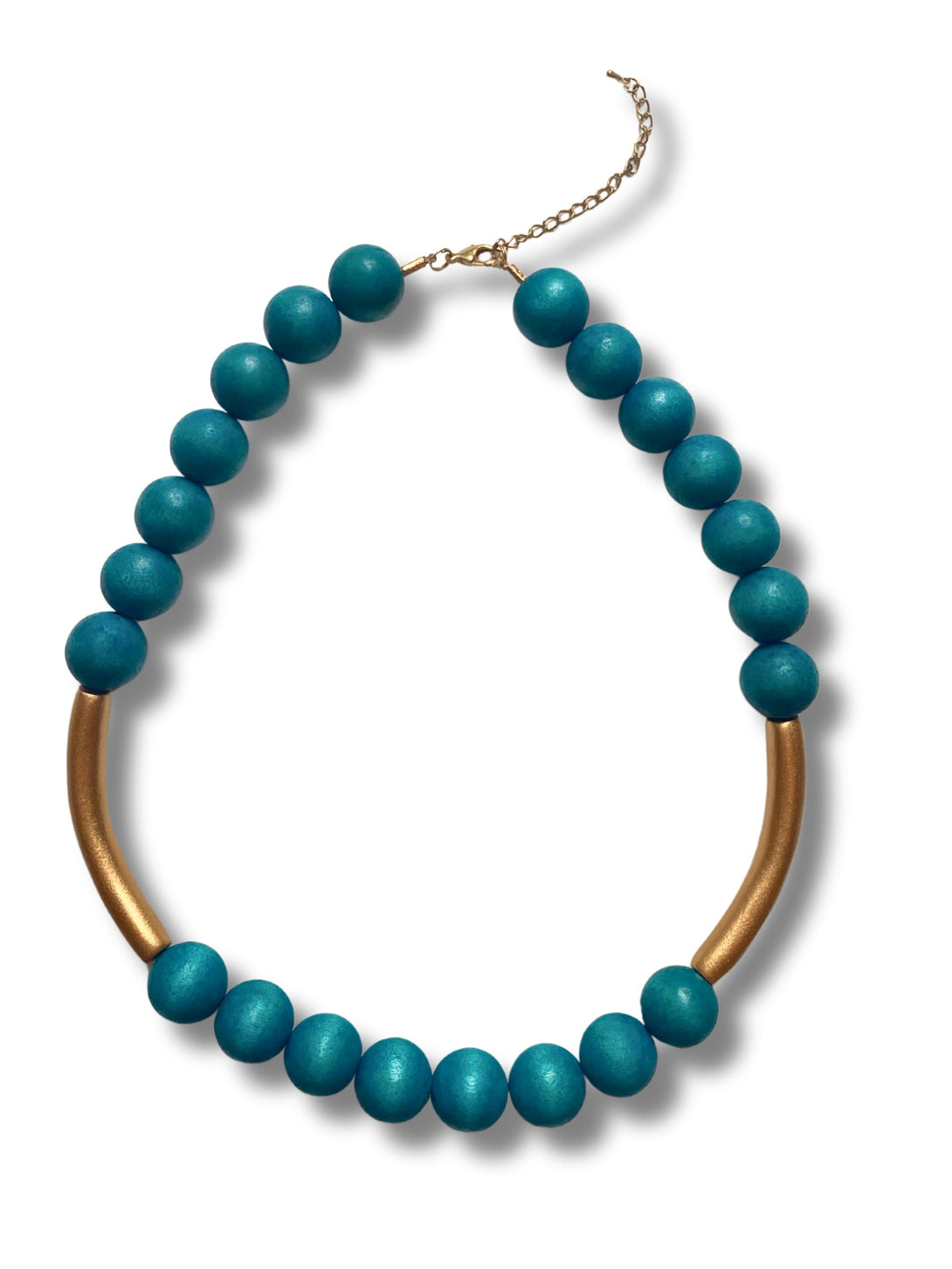 Collana legno Sonja metallic-Collana-EW-petrolio-Bijondo