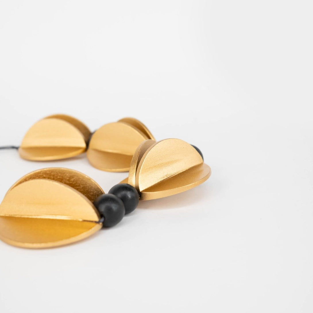 Collana legno Teo Metallic - rosso - Bijondo