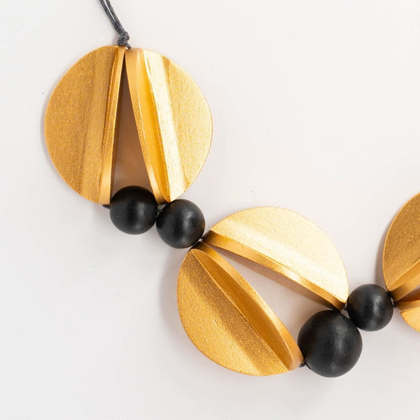 Collana legno Teo Metallic - rosso - Bijondo