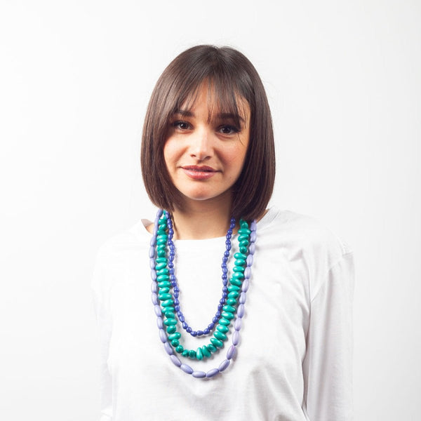 Collana legno Tiara - lilla - Bijondo