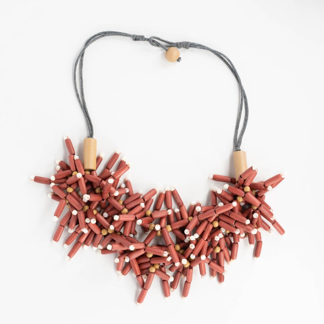 Collana legno e madreperla Ophelia - terra - Bijondo