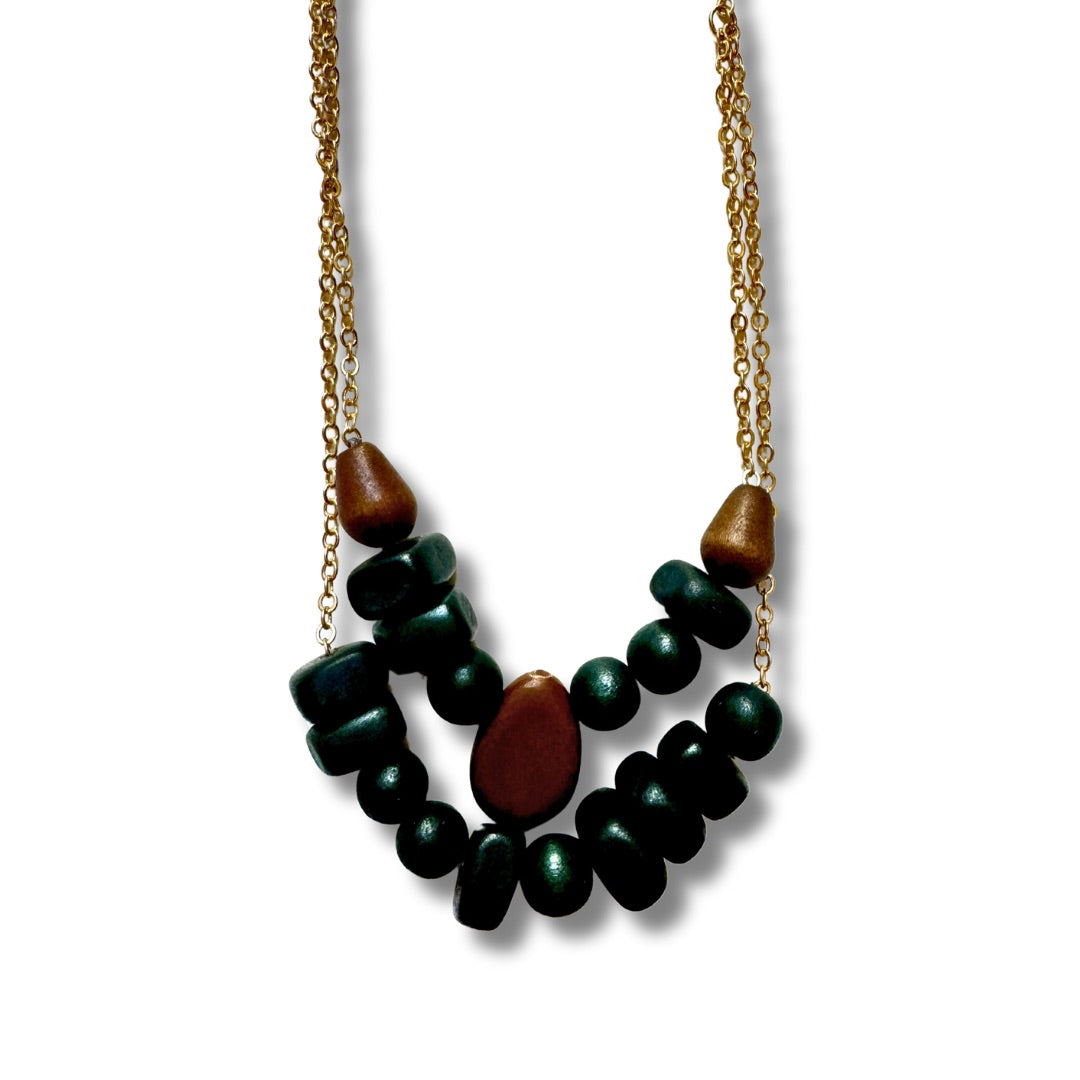 Collana legno, leggera Andie-collana-EW-Marrone-Bijondo