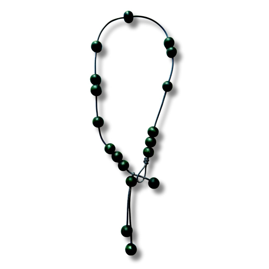 Collana legno, leggera Arely-Collana-EW-Verde-Bijondo