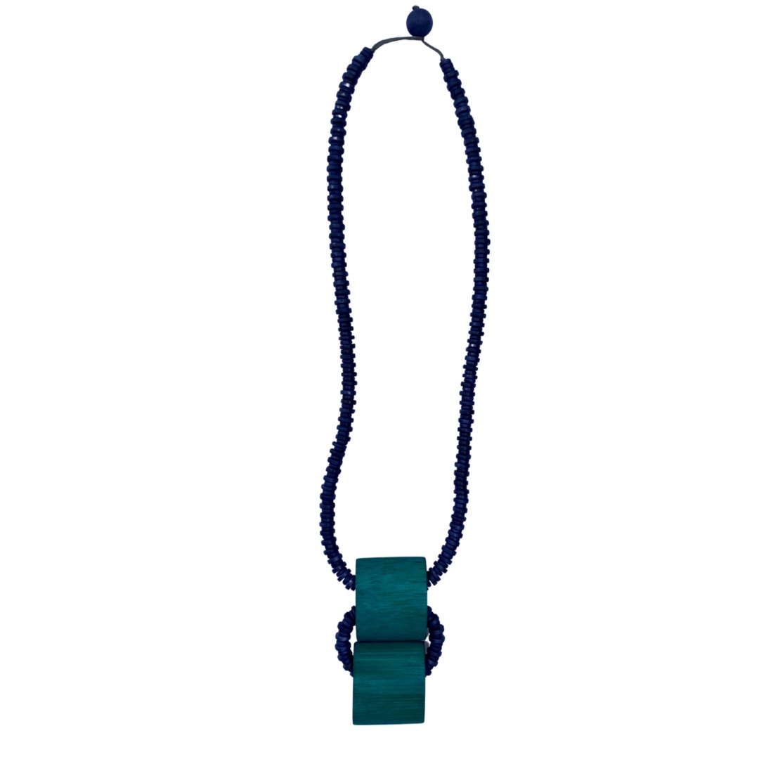 Collana legno leggera Jongno 3-ga - turchese - Bijondo
