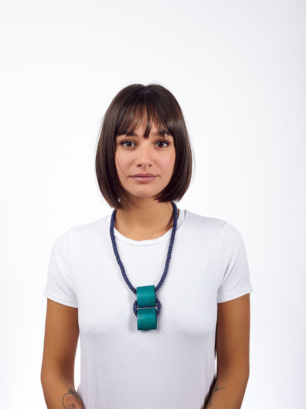 Collana legno leggera Jongno 3-ga - turchese - Bijondo