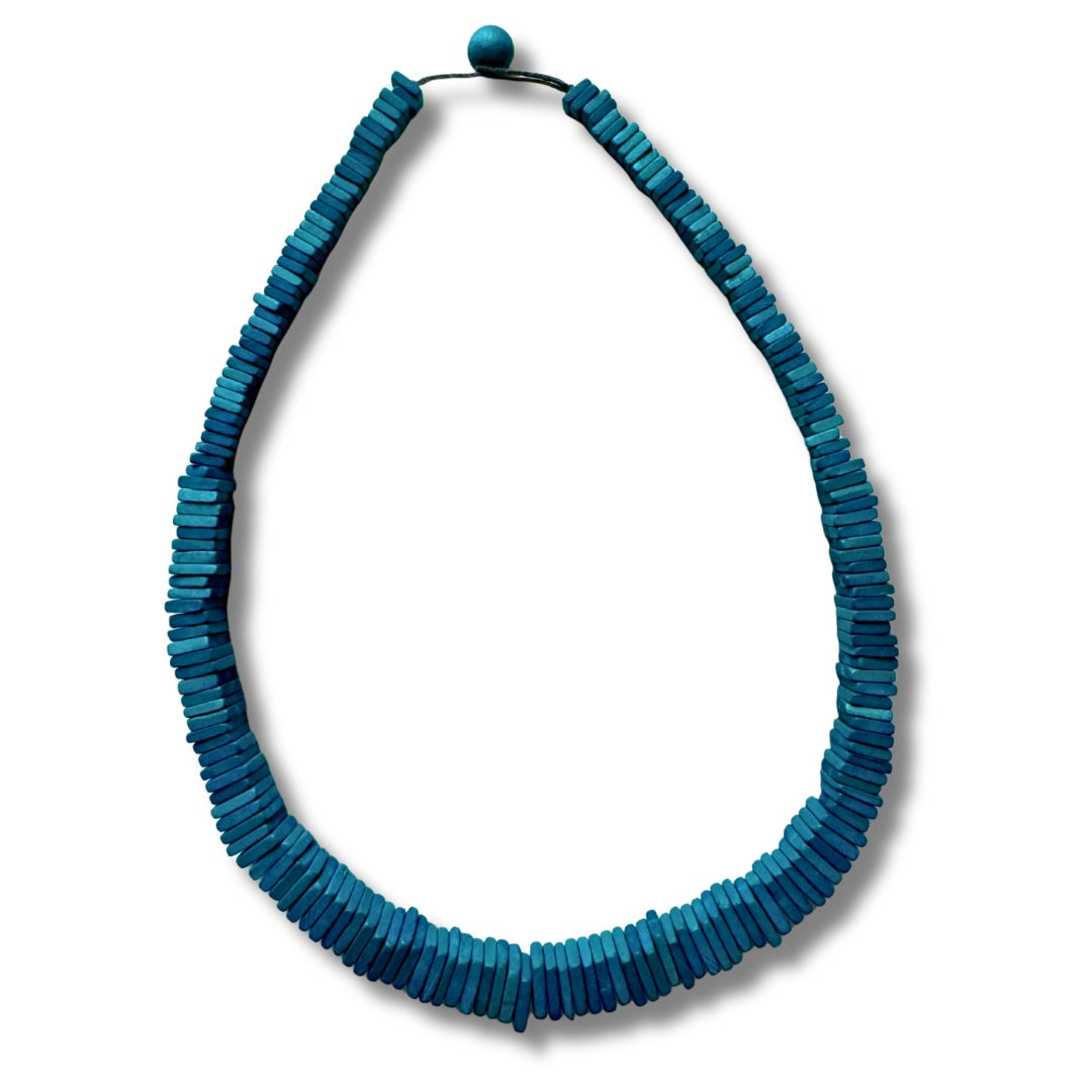 Collana, legno, leggera Oslo, costume jewelry-Collana-EW-Celeste-Bijondo