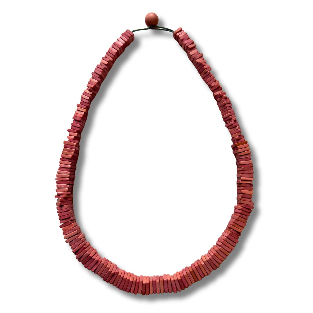 Collana, legno, leggera Oslo, costume jewelry-Collana-EW-Rosa-Bijondo