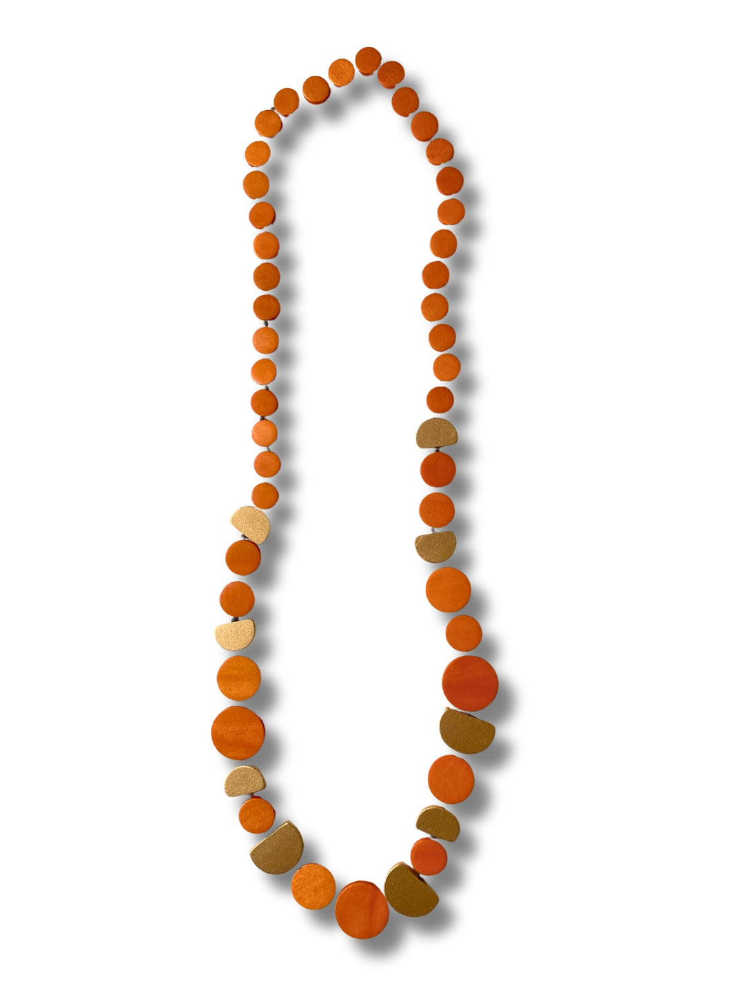 Collana legno lunga Kira metallic-collana-EW-arancione-Bijondo