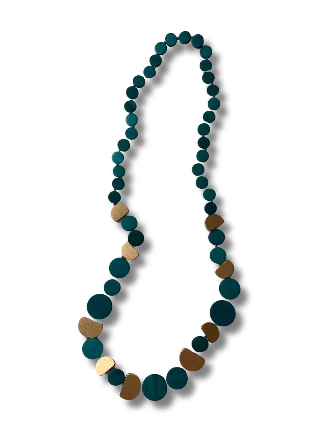 Collana legno lunga Kira metallic-collana-EW-petrolio-Bijondo