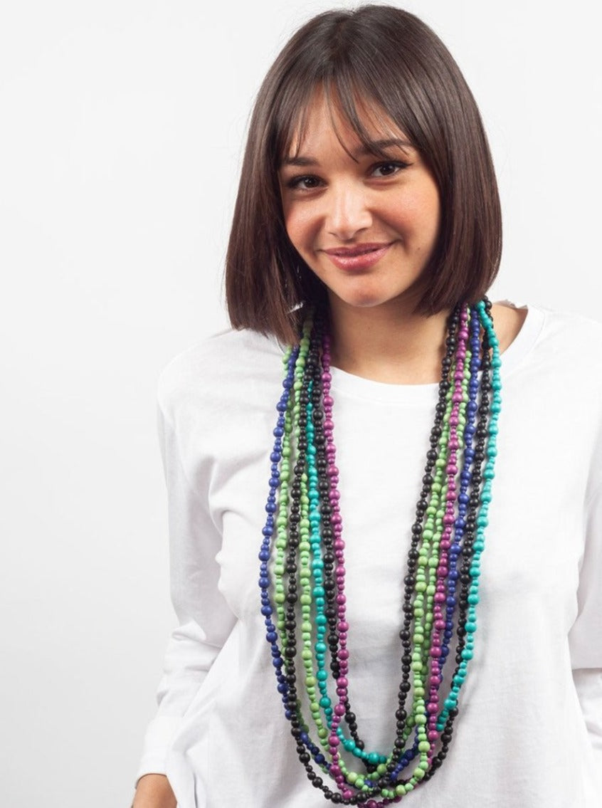 Collana legno lunga Olive - nero - Bijondo