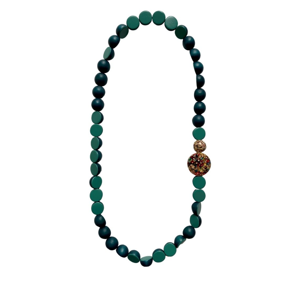 Collana legno lunga Shagun - verde - Bijondo