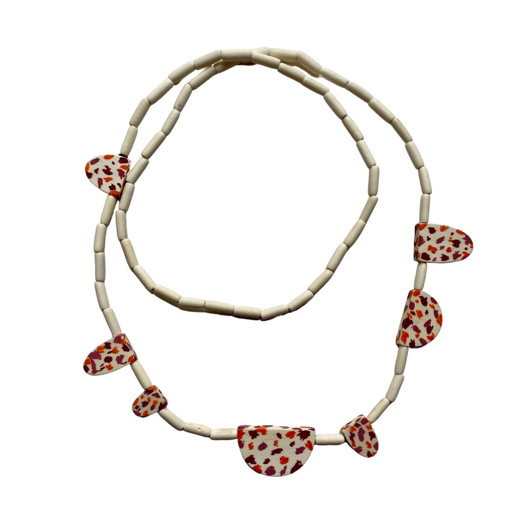 Collana legno lungo Shaan-bianco-Bijondo