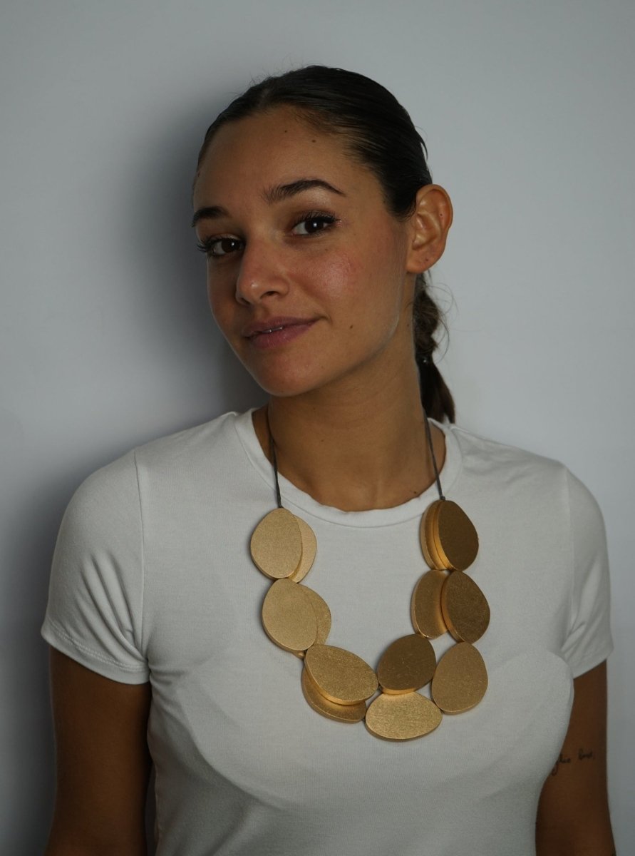 Collana legno metallic Myra - oro - Bijondo
