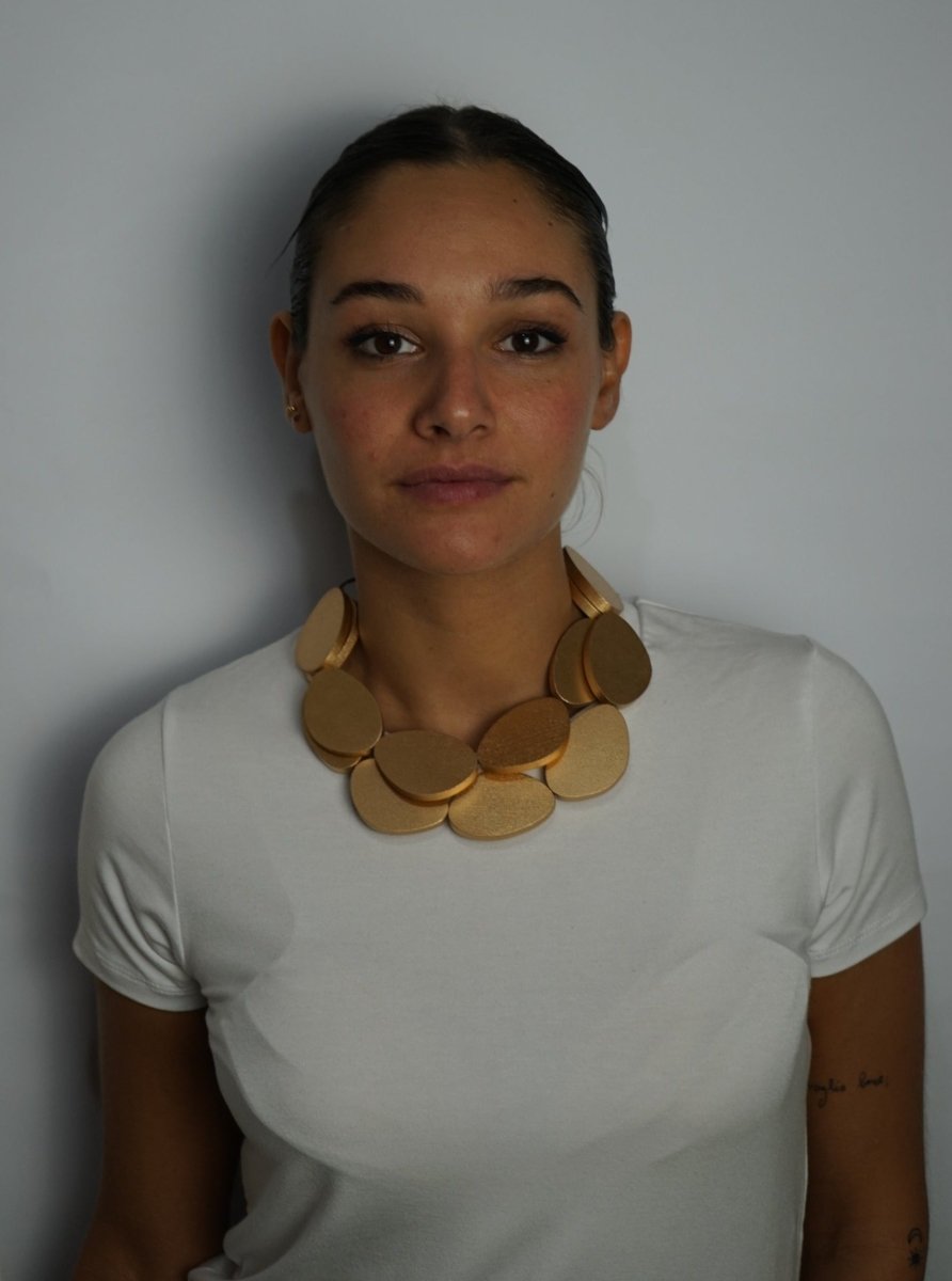 Collana legno metallic Myra - oro - Bijondo