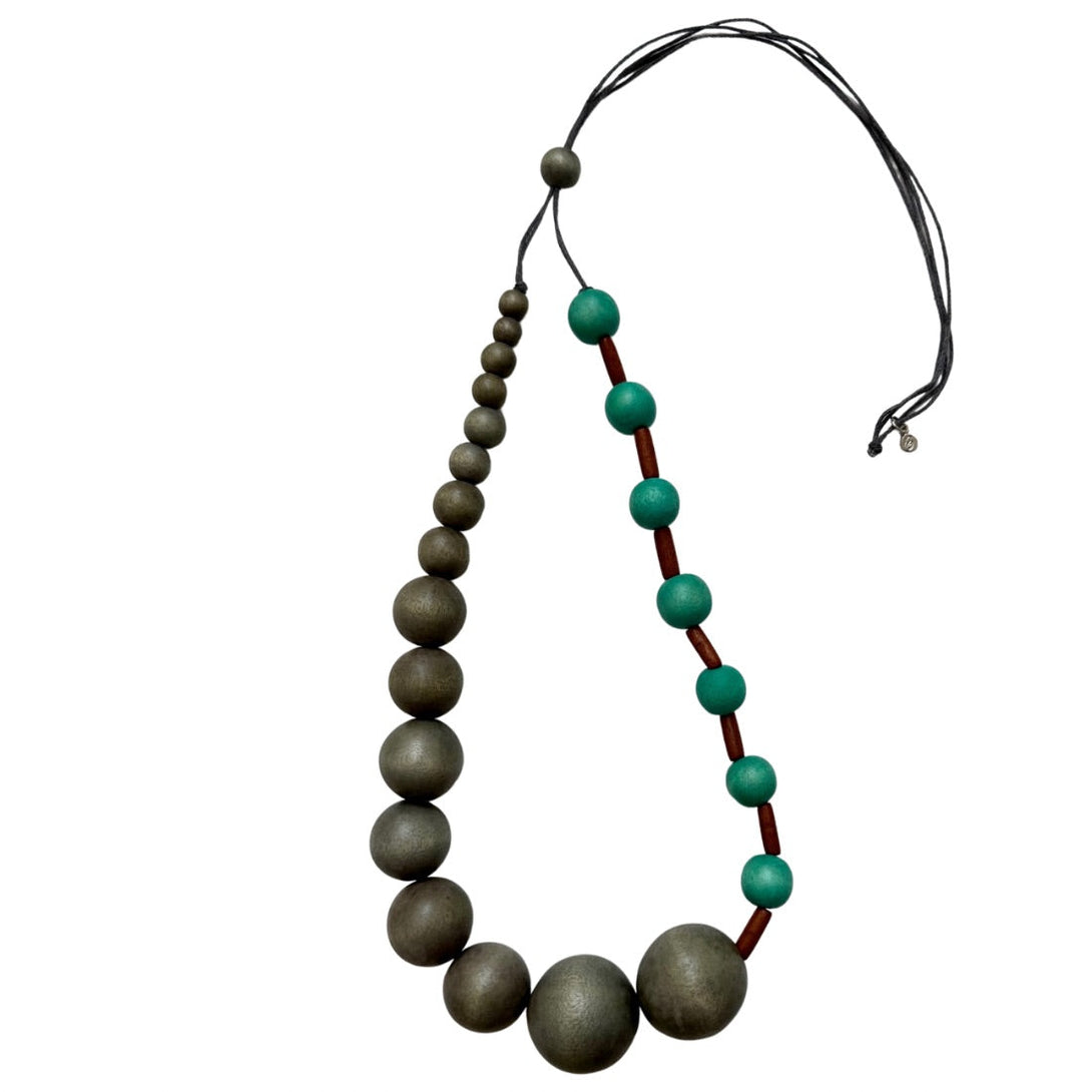 Collana legno regolabile Ada-grigio-Bijondo