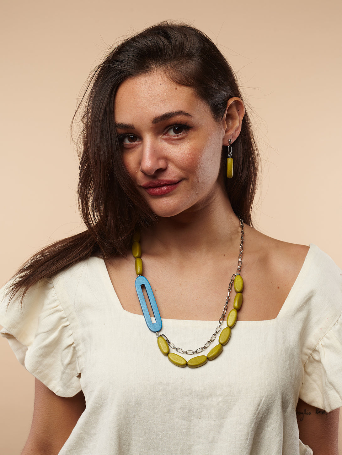 Collana legno, regolabile Billie-collana-EW-Tropical Citrus-Bijondo