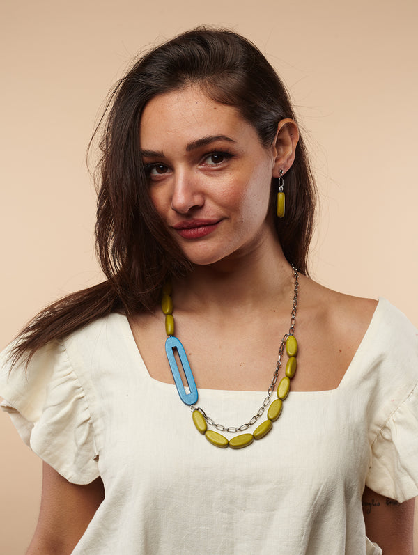 Collana legno, regolabile Billie-collana-EW-Tropical Citrus-Bijondo