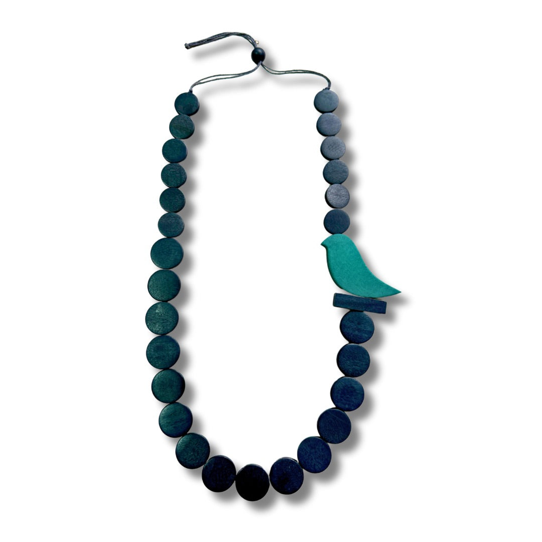 Collana legno regolabile Bird-collana-EW-Nero-Bijondo
