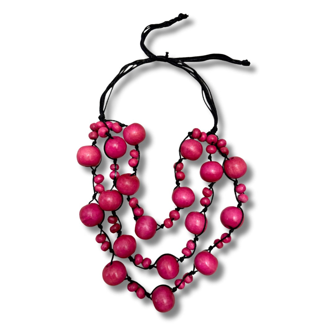 Collana legno regolabile Bonnie-collana-Bijondo-Fucsia-Bijondo