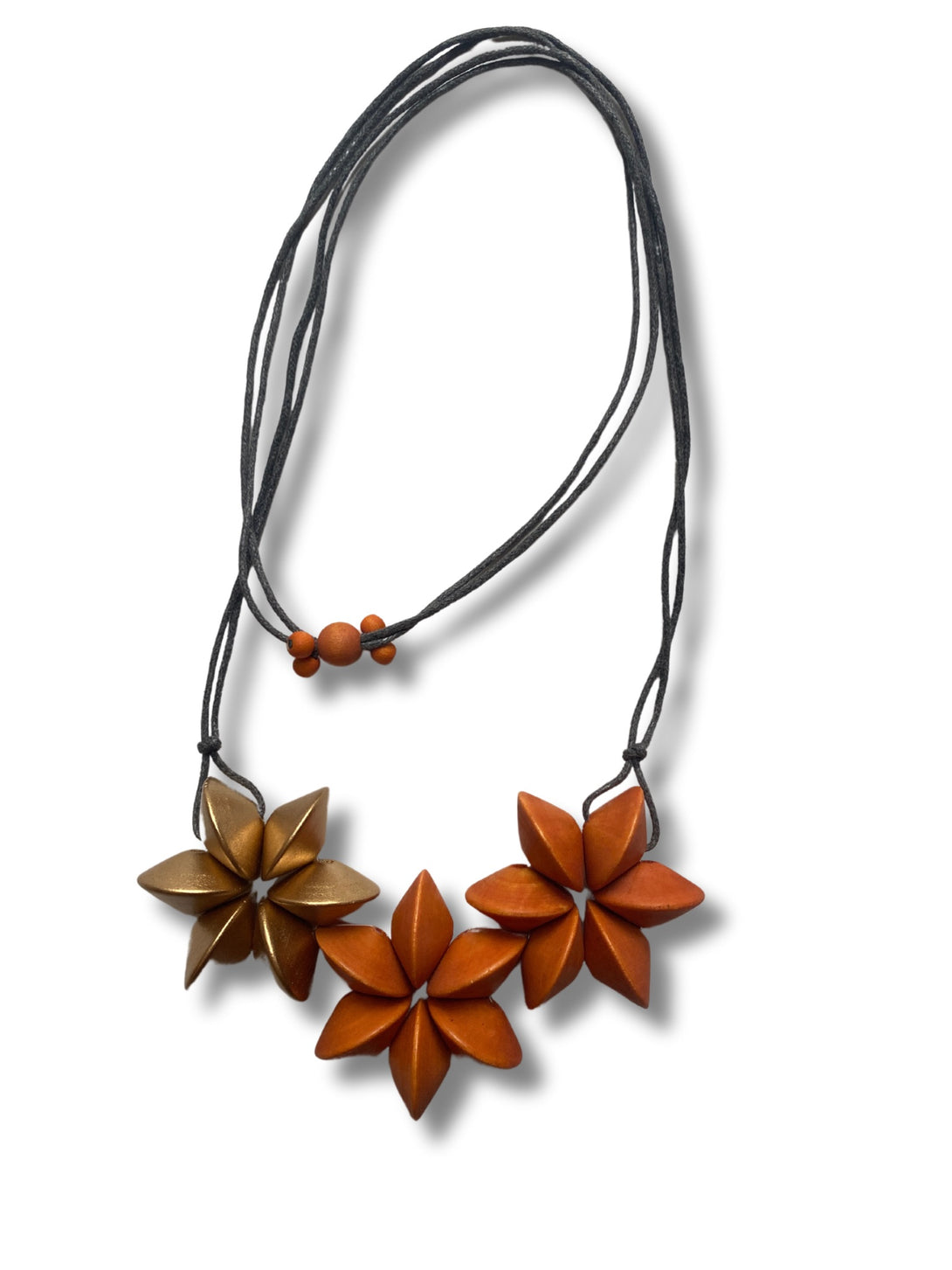Collana legno regolabile Honolulu Metallic-collana-EW-arancione-Bijondo
