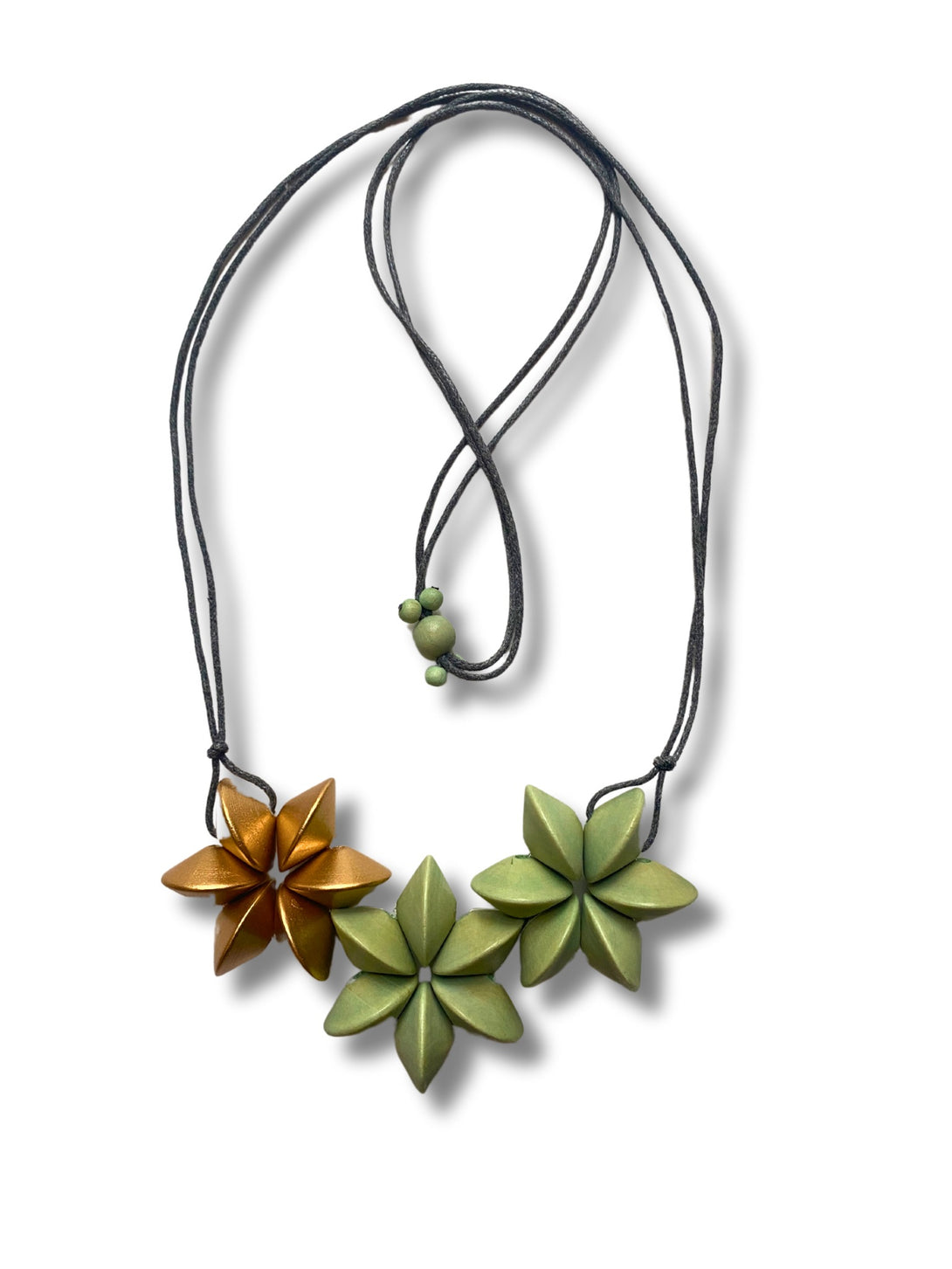 Collana legno regolabile Honolulu Metallic-collana-EW-verde-Bijondo