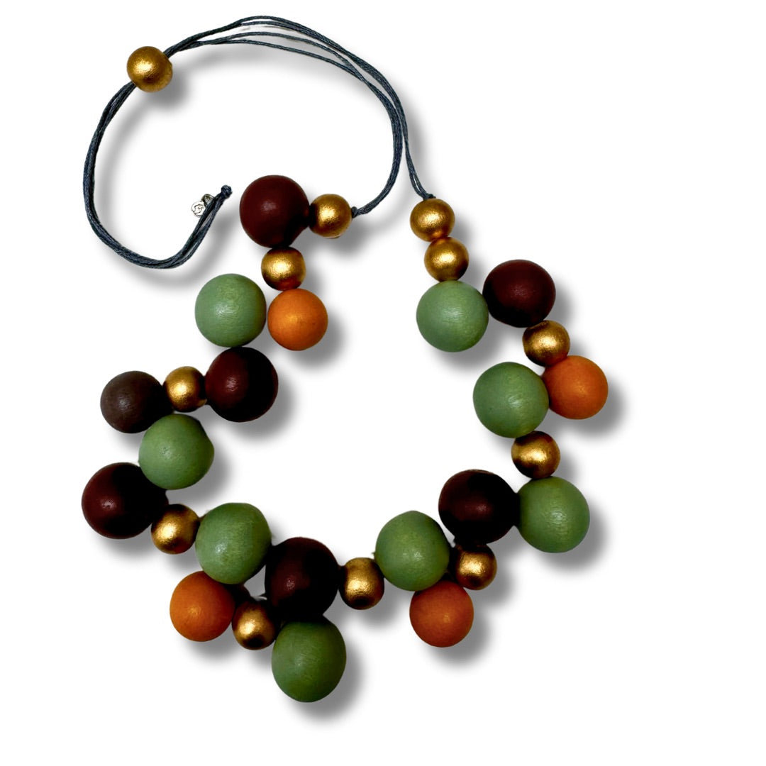 Collana legno regolabile Lola metallic-colllana-Bijondo-Verde-Bijondo